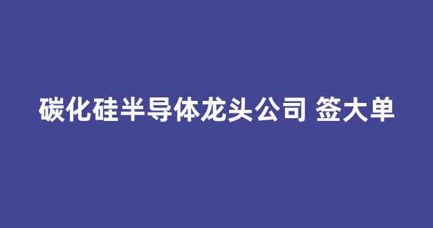 碳化硅半导体龙头公司 签大单(碳化硅半导体龙头头名单)_https://www.jnskb.com_效果图_第1张